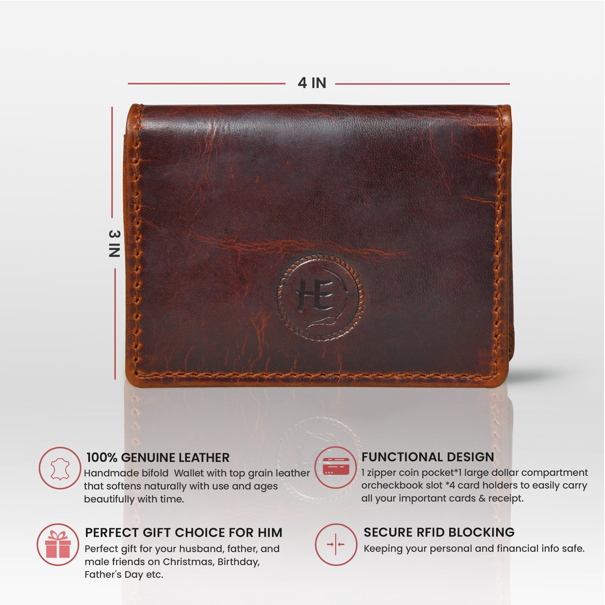 Classic Leather Card Wallet - Tan Colour